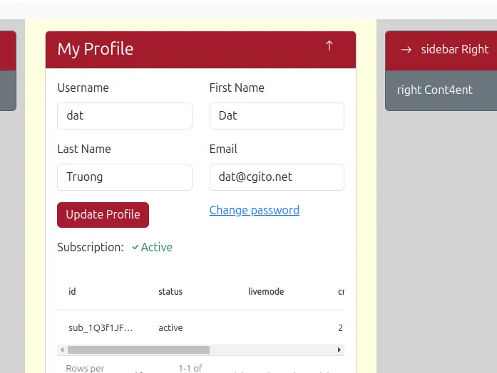 A screen with complex input for the website
